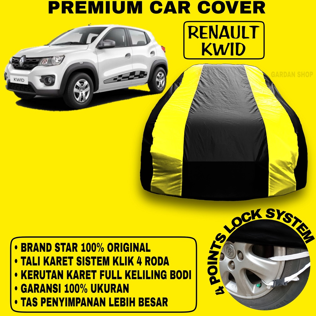 Body Cover RENAULT KWID Sarung Strip KUNING Penutup Pelindung Bodi Mobil Renault Kwid PREMIUM