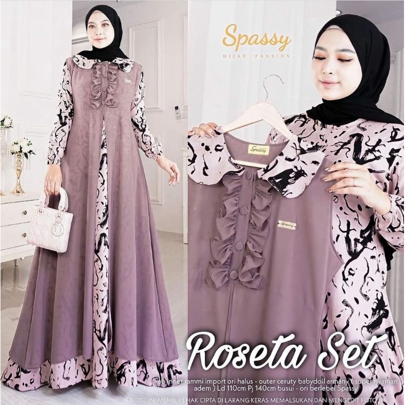 gamis set 2 in 1 roseta