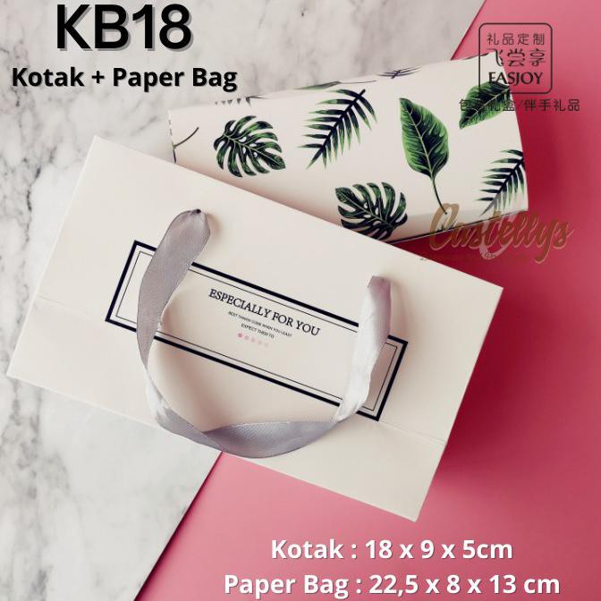 

Open Ds] Kb18 Kotak Dus Box Kue + Paper Goodie Bag Nastar Cookies Roti Bolu
