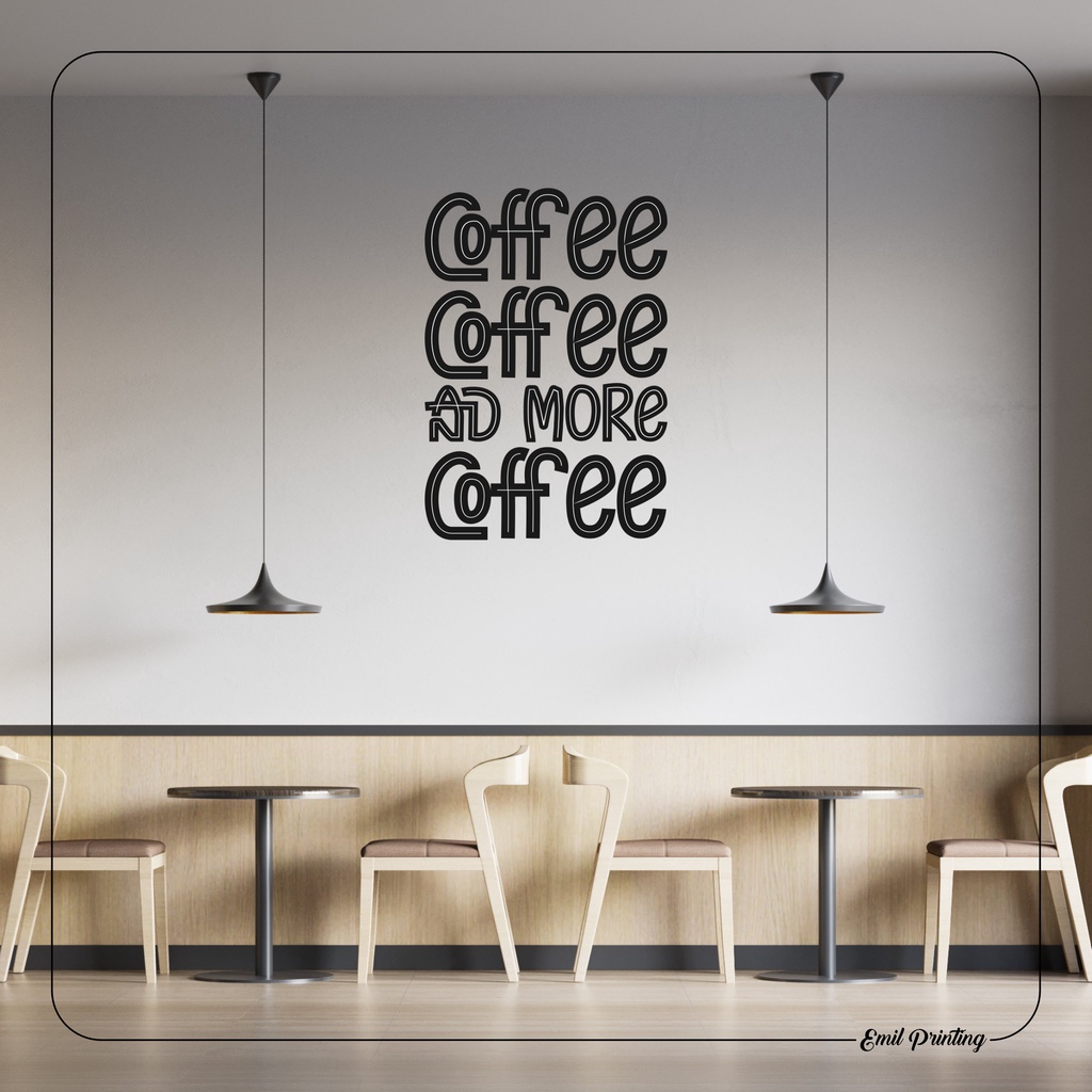 Jual Sticker Cutting Coffee Quote Kafe Shop Dinding Kaca Window Wall