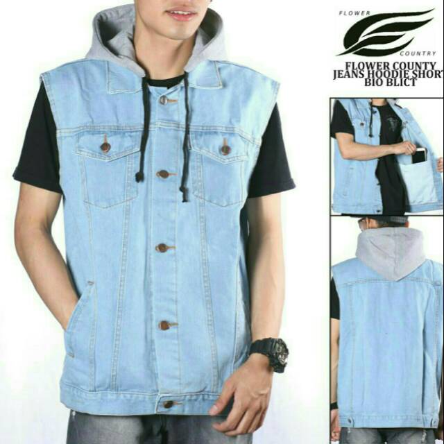JAKET ROMPI JEANS PAKAI HOODIE