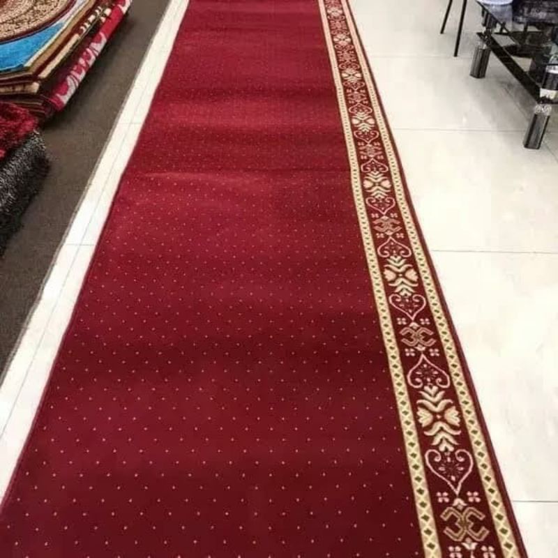 karpet sajadah masjid musholla Almira Al mira tebal halus lembut 120 cm roll custom meteran polos bi