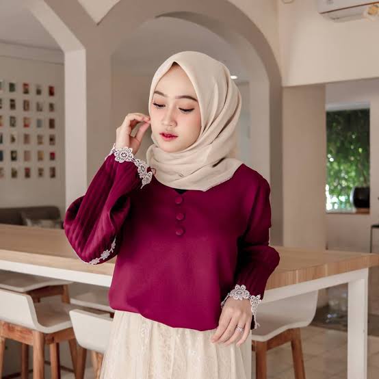 BAJU TUNIK WANITA TERBARU 2021 CEYSA Moscrepe Mix Plisket   TUNIK POLOS TUNIK MURAH