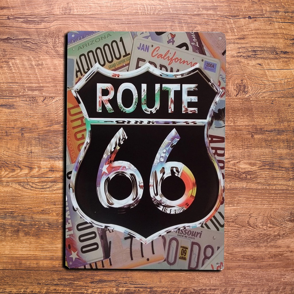 ROUTE66 Poster / Dekorasi Rumah / Hiasan Kamar / Dekorasi Dinding / Hiasan Unik / Plakat Retro