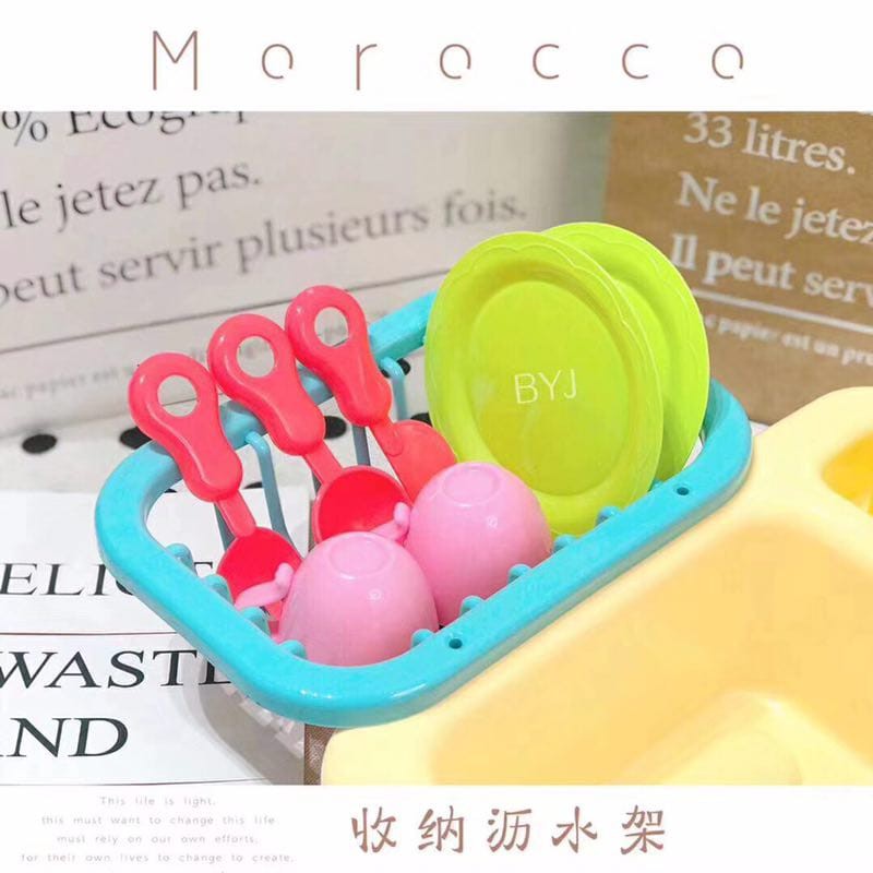 ~COD~ DO-M31 M109 Mainan Anak Kitchen Sink Tempat Cuci Piring Set Mainan Wastafel BISA KELUAR AIR-2