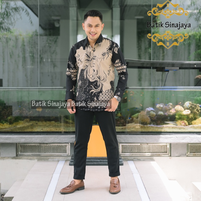 SRITI KASMARAN IRENG KEMEJA BATIK PRIA MASA KINI BAJU KEMEJA BATIK LENGAN PANJANG