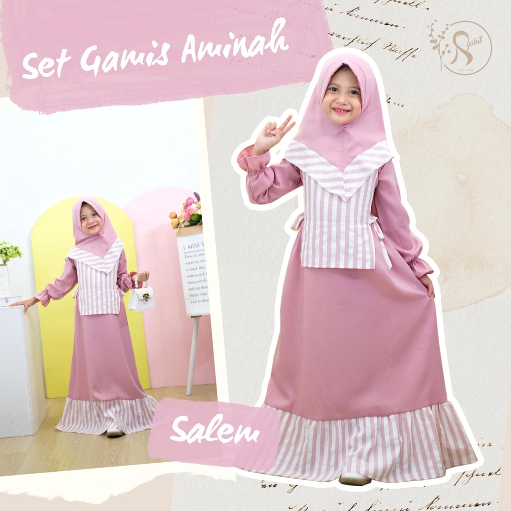 GAMIS ANAK AMINAH TERMASUK KERUDUNG USIA 2-6 TAHUN