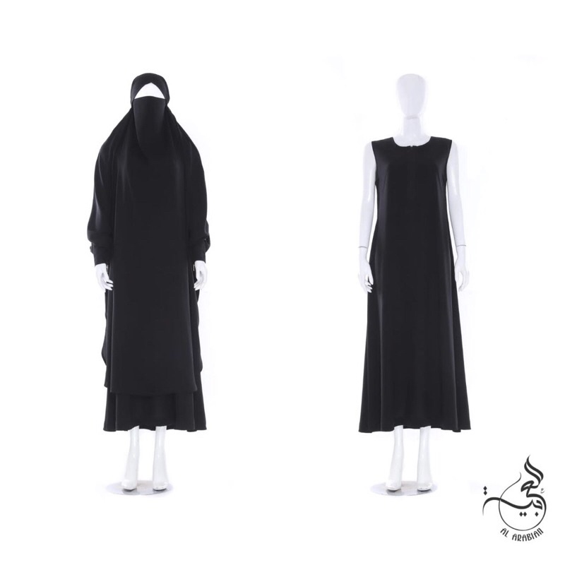 ABAYA INSIDE ALYA FRENCH KHIMAR  AL ARABIAN (Free kaos Kaki)