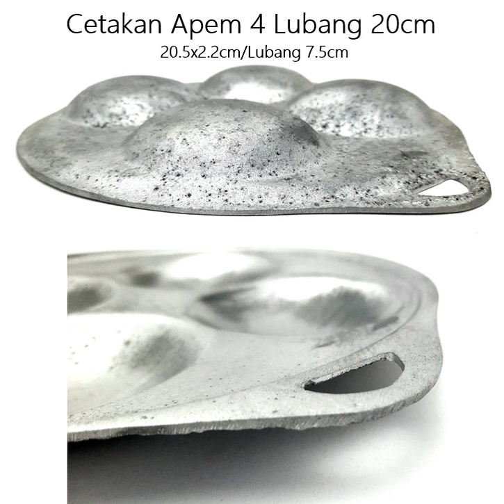 Cetakan Apem 4 Lubang Aluminium Cor 20cm