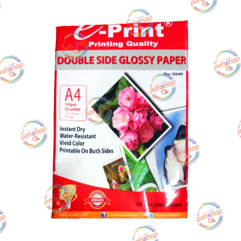 

e-Print Double Side Glossy Paper A4/150gsm 20's