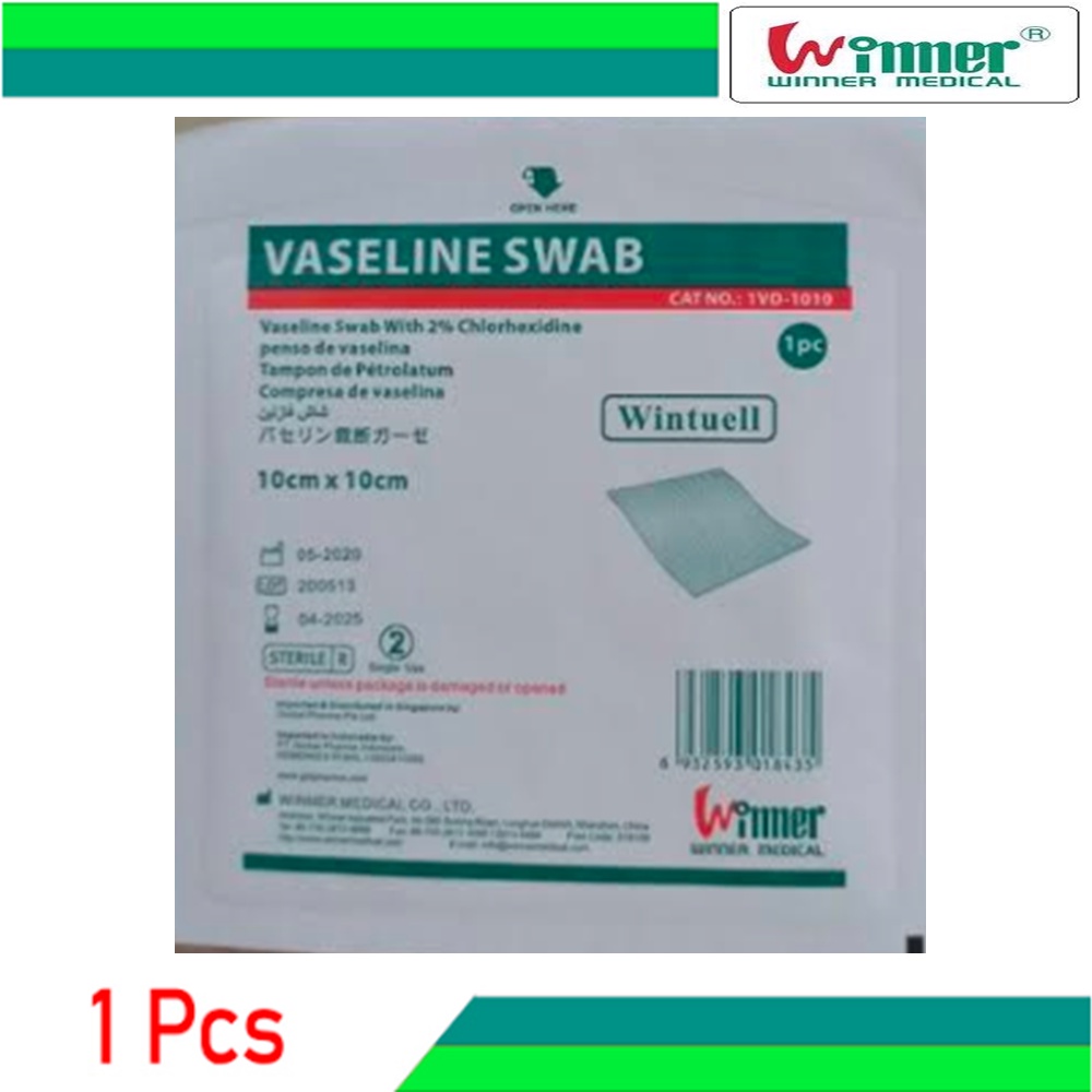 Winner 1Pc Vaseline Swab Steril Kassa Pembalut Luka Kasa  10x10 cm  Seperti Supratul Lumatul Vaselin