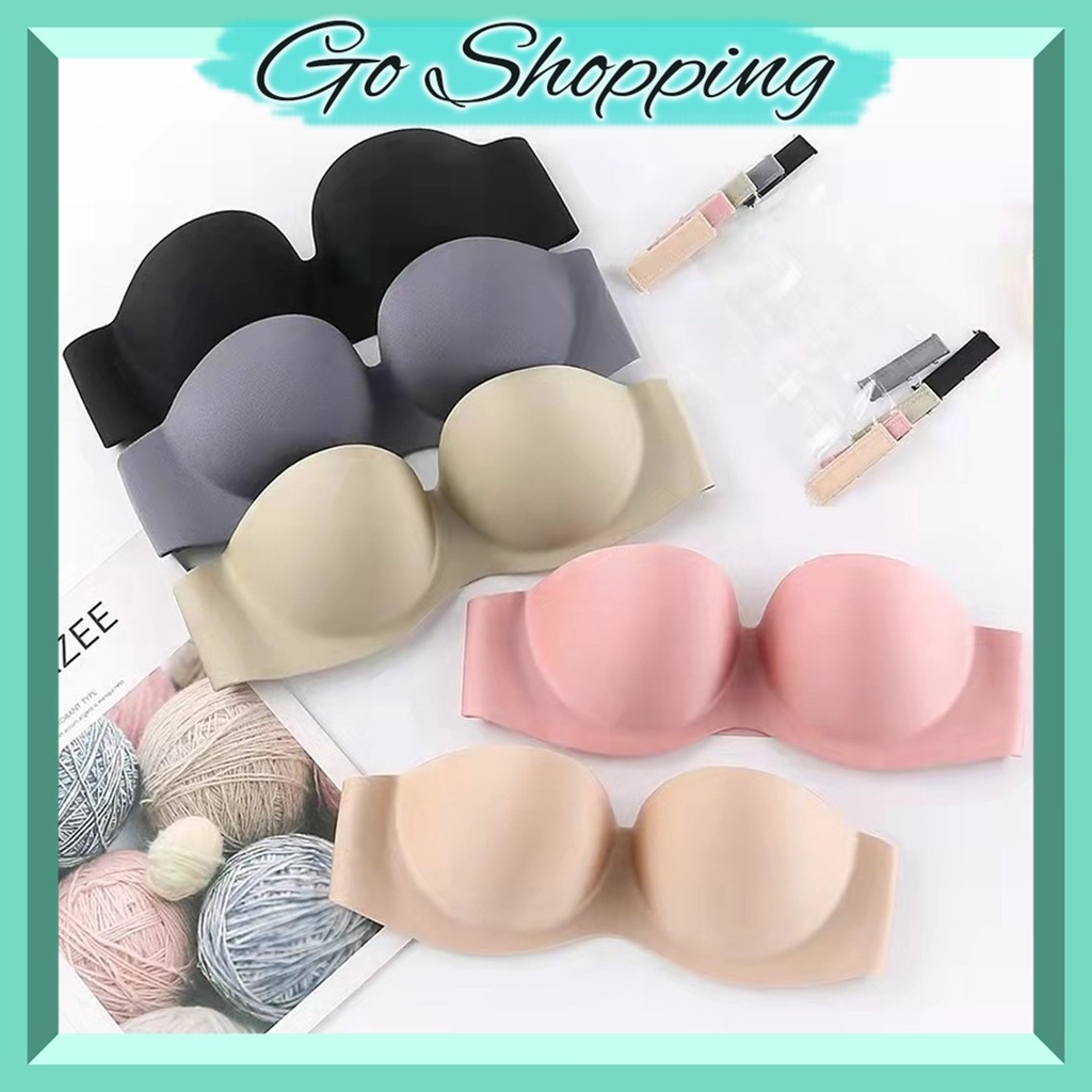 GO! BR691 BH Bra Kemben Seamless Bra Invisible Tanpa Tali Seksi Motif kait belakang