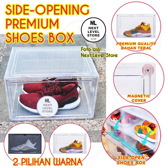 Side Open Flip Sneaker Shoes Box XL Premium Kotak Sepatu Basket Magnet NEW