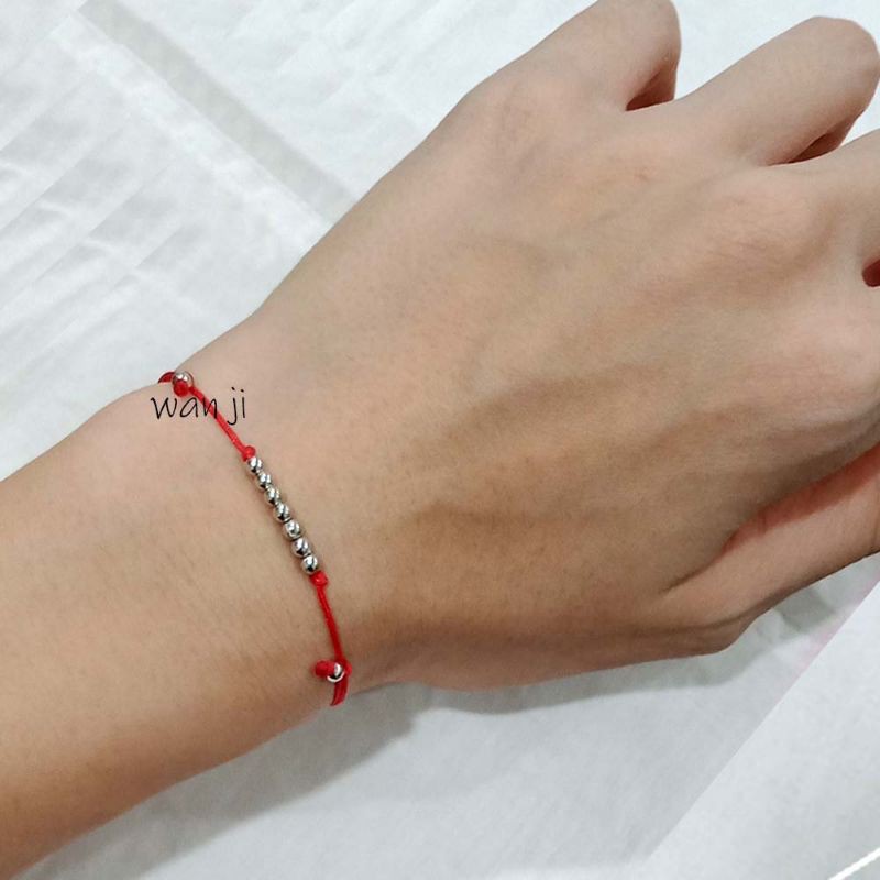 Gelang BTS Suga Army Super Simple Tiny Cute Silver beads