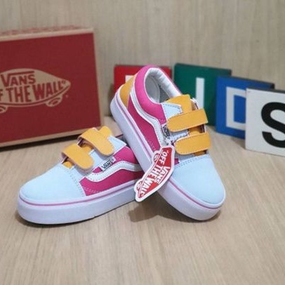 Sepatu Anak Vans Size 16 - 35 Pink White Premium Quality