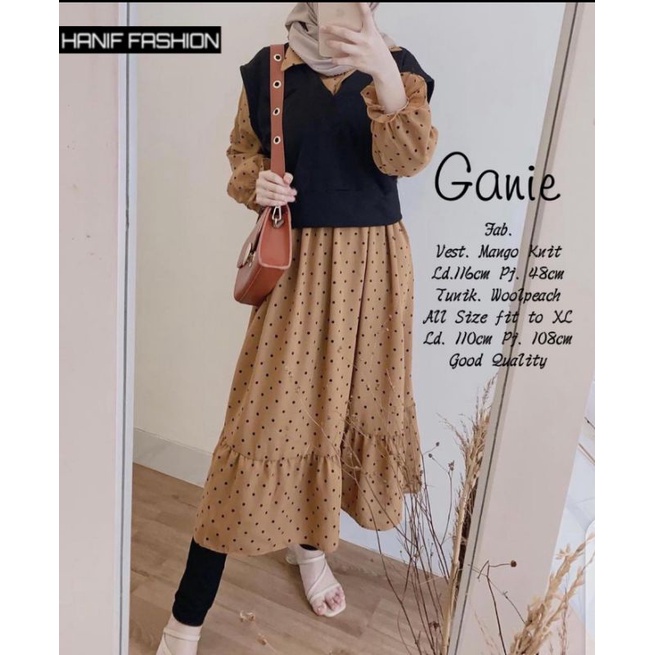 Tunik polkadot vest mango knit tunik jumbo ld 116 blouse wanita Ganie