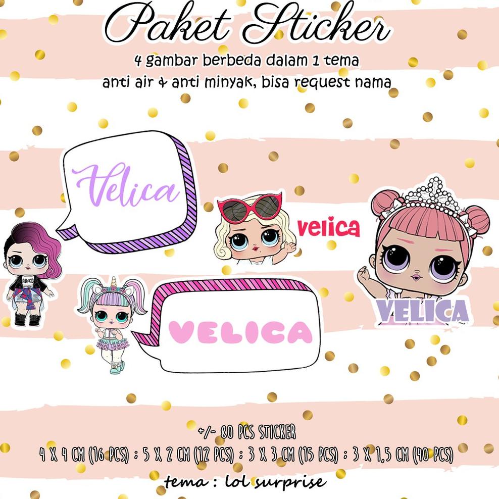 

(TERBARU) Stiker Nama Lucu Anti Air 101 pcs Sticker Label Anak Custom Waterproof ,.,.,.,,