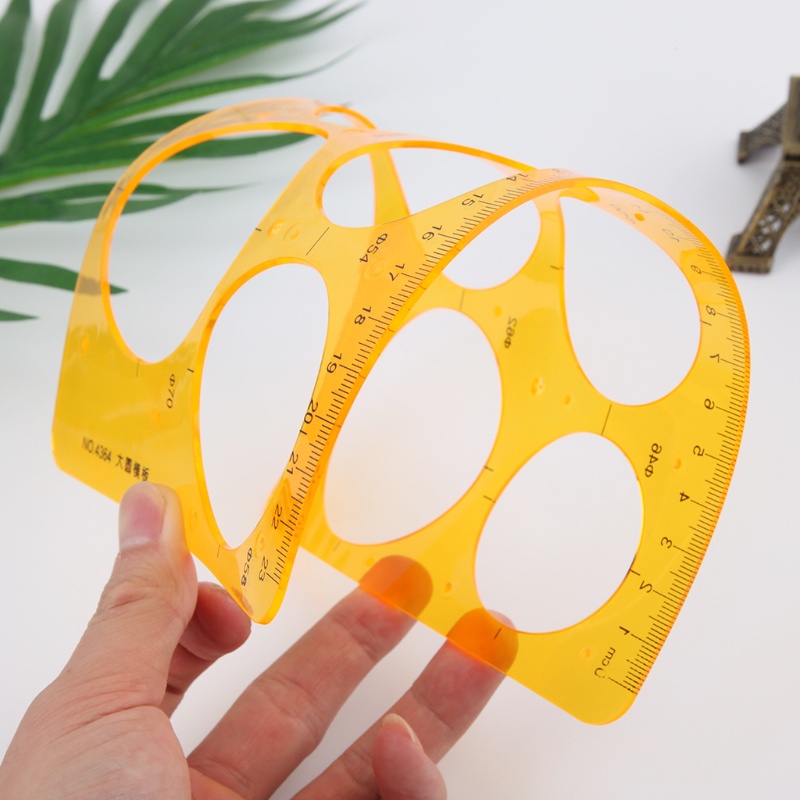 Mary K Resin Bulat Penggaris Template Geometris Gambar Stensil Alat Ukur Siswa