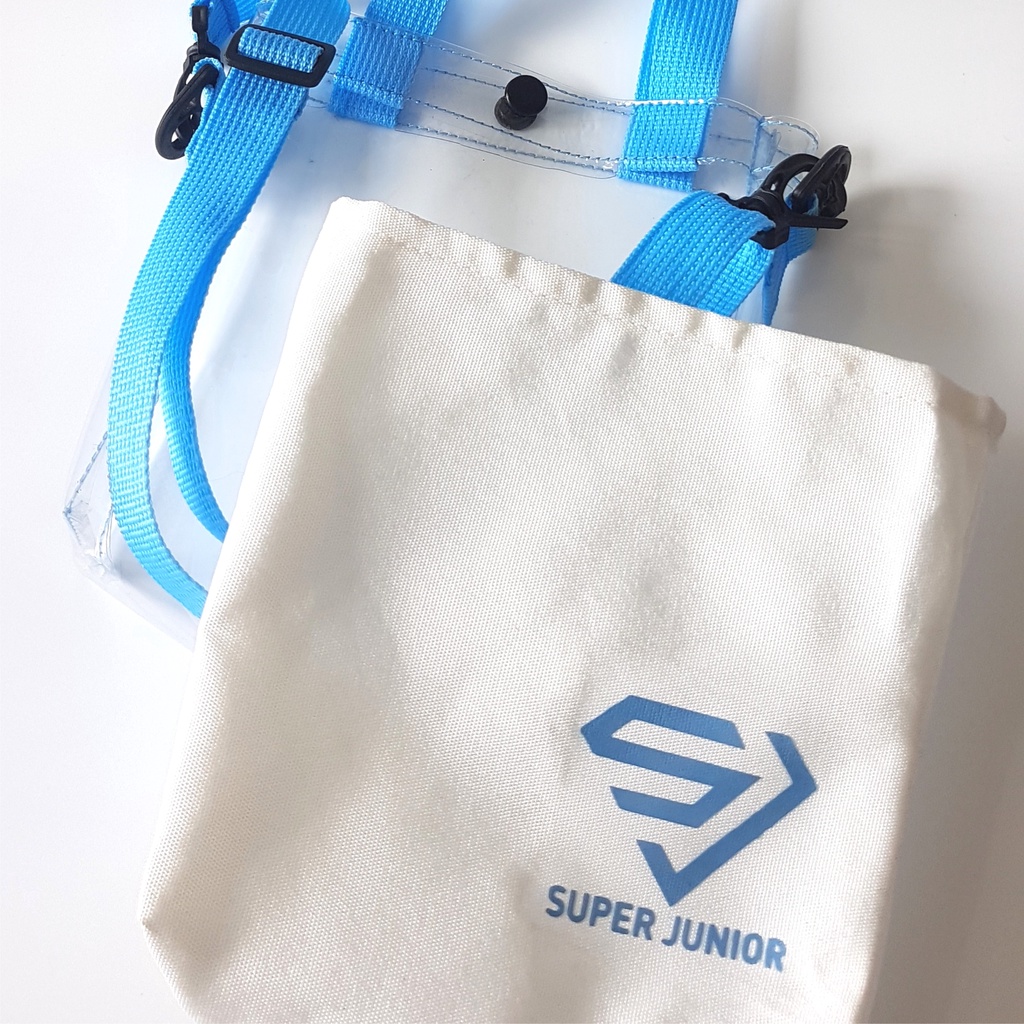 TAS SELEMPANG SUPER JUNIOR SLING BAG KANVAS MIKA TALI PANJANG DAN PENDEK TAS KPOP KOREA SUJU