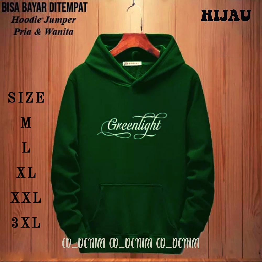 Greenlight Hoddie Oversize Pria / Switer Hoodie Pria / Hoodie Jumbo Size M L XL XXL 3XL / Sweter Cowok Distro