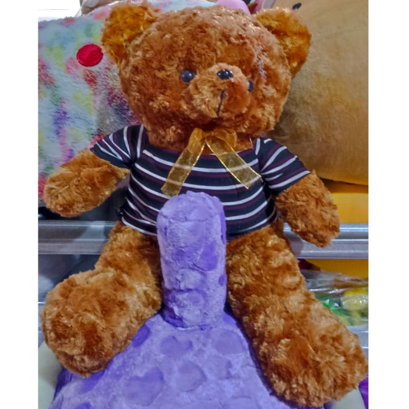 boneka teddy bear baju IMPORT 45 CM Bahan Bulu Lembut