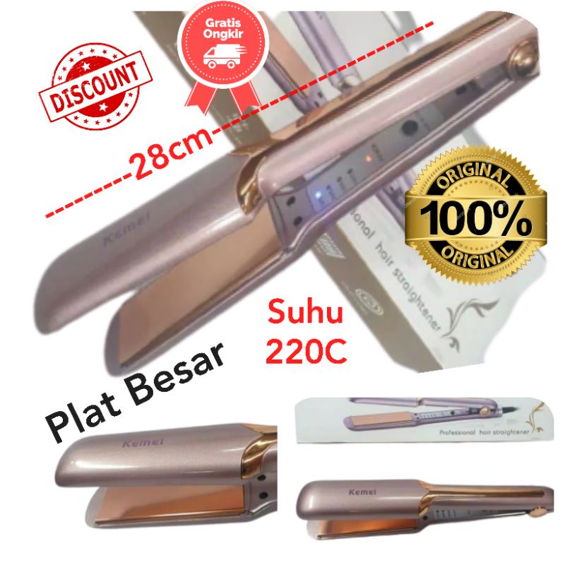 Alat catok rambut kemei km 458 catokan Lurus keriting curly 2in1