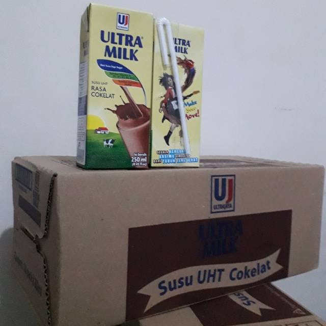 

Susu ultra milk rasa coklat 250ml isi 24 pcs 1 karton