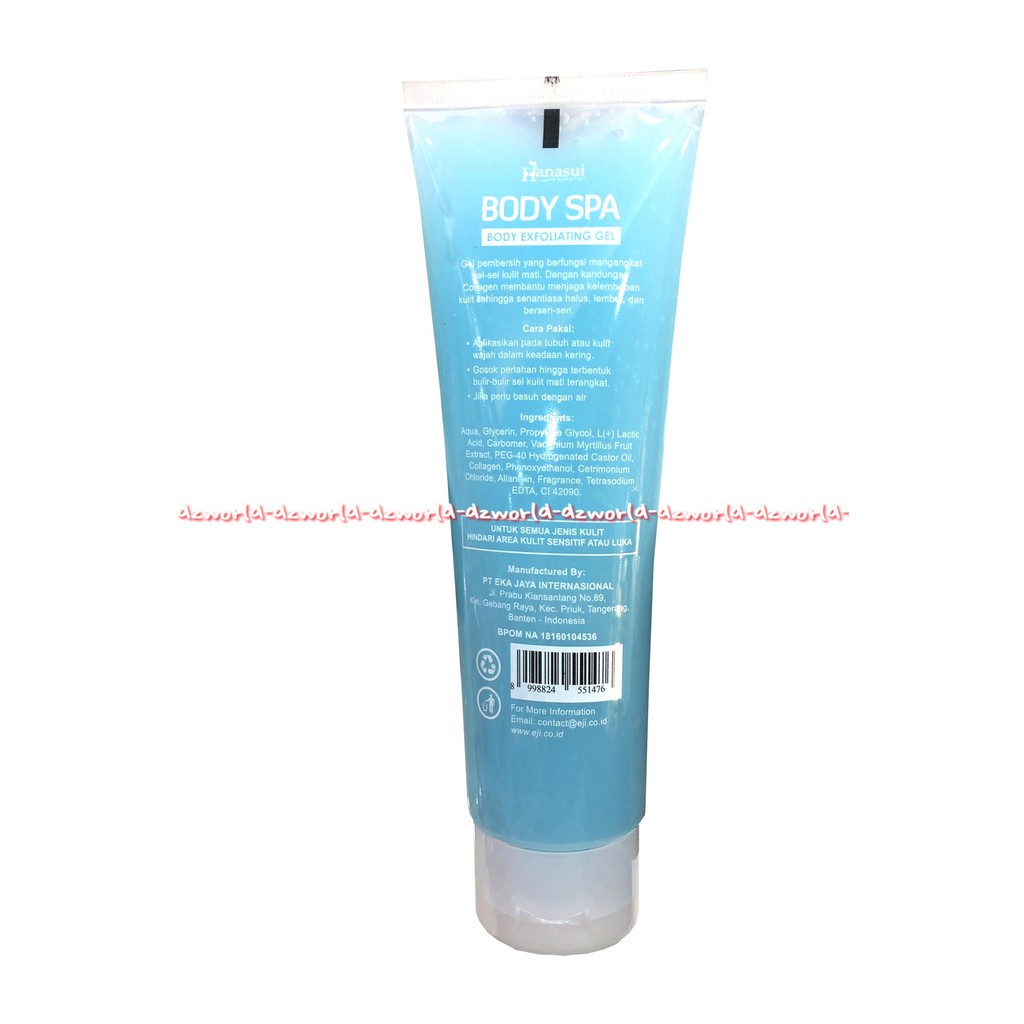 Hansui Body Spa Exfoliating Gel Wih Collagen Blueberry Gel Untuk Mengangkat Sel Sel Kulit Mati 300mL