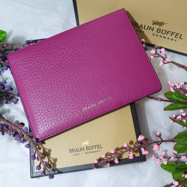 Passport cover wallet braun buffel authentic