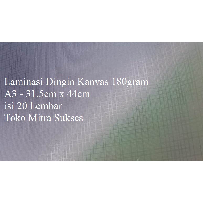 

Pus Laminasi Dingin Kanvas A3 - 31.5cm x 44cm