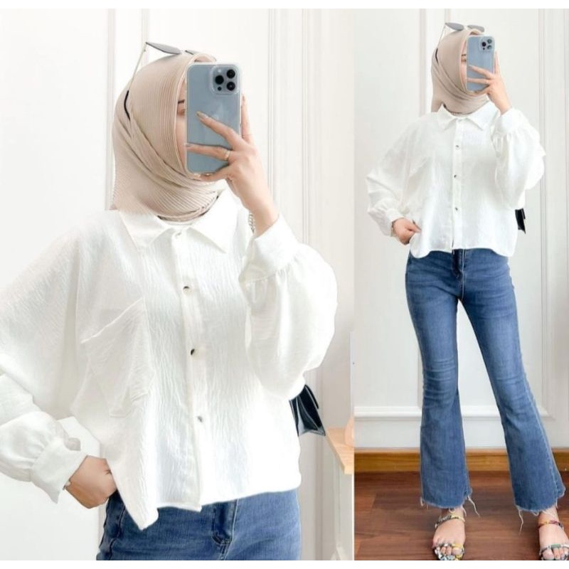 FAFA BLOUSE CROP CRINCLE MALVIN