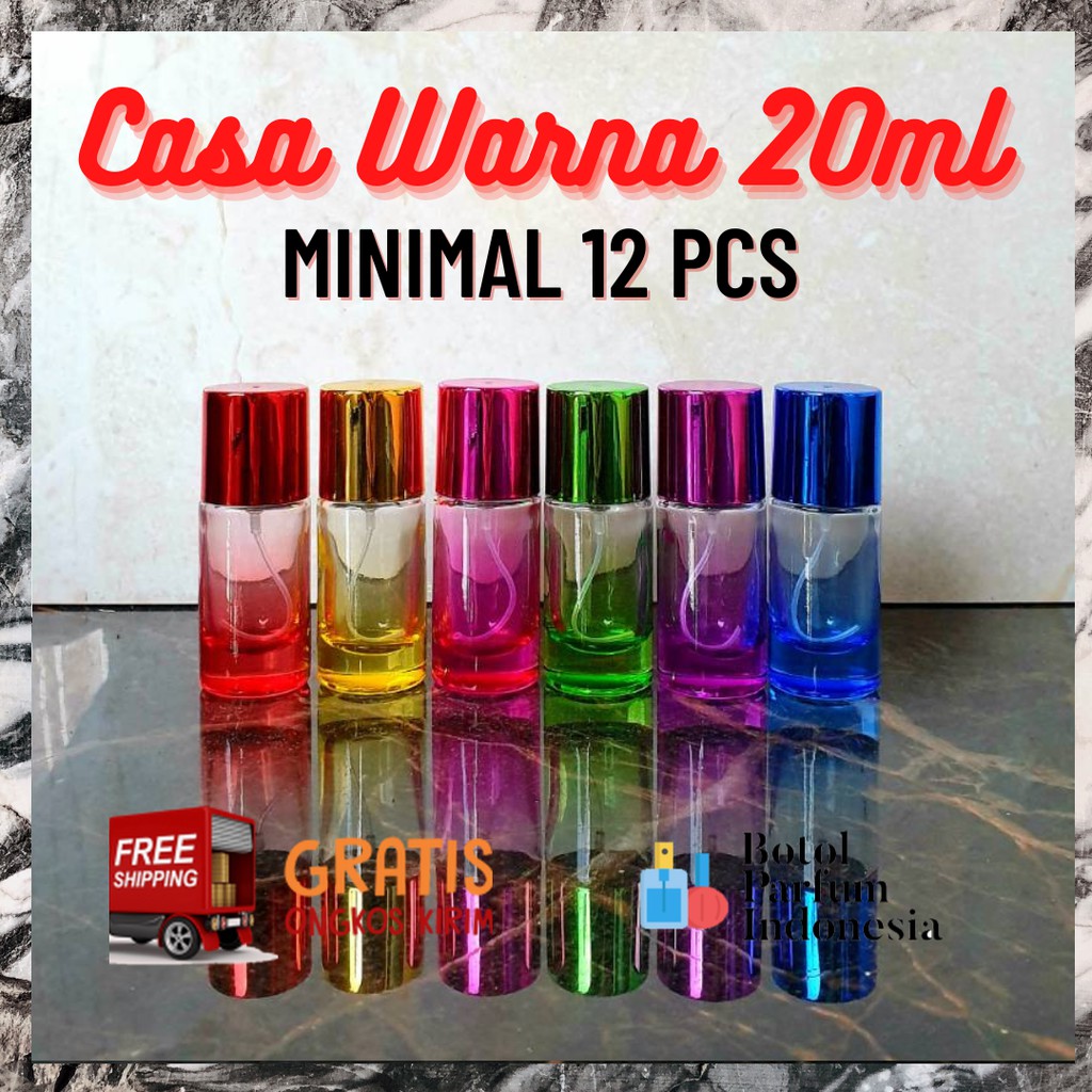 BOTOL PARFUM KOSONG SPRAY KACA 20 ML (CASA WARNA 20 ML)