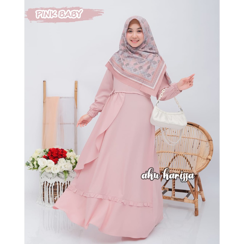 Gamis CIARA ANGGIA ALFIZA Aku Karissa Original Dress wanita ootd New Model rempel layer Depan rompi tali
