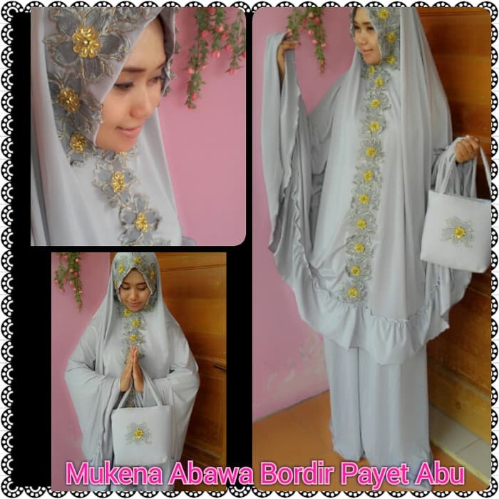 NEW MT MUKENA DUBAI ABAWA ABU-ABU|MUKENA CANTIK |GROSIR MUKENA MURAH SURABAYA