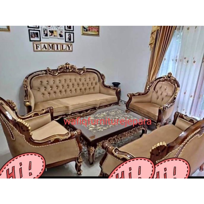 kursi Romawi virgin jati ukir Jepara