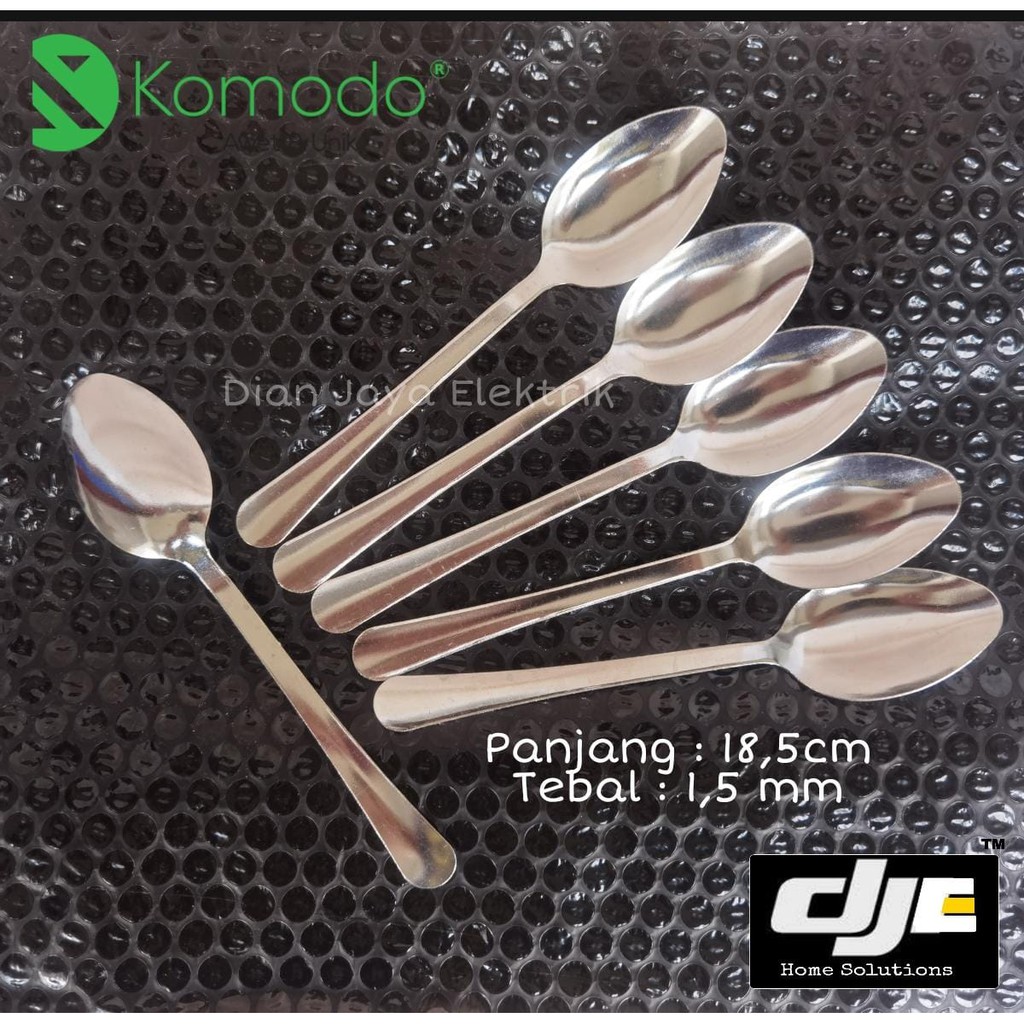 SENDOK GARPU STAINLESS KOMODO GLOWSY ISI 6 PCS