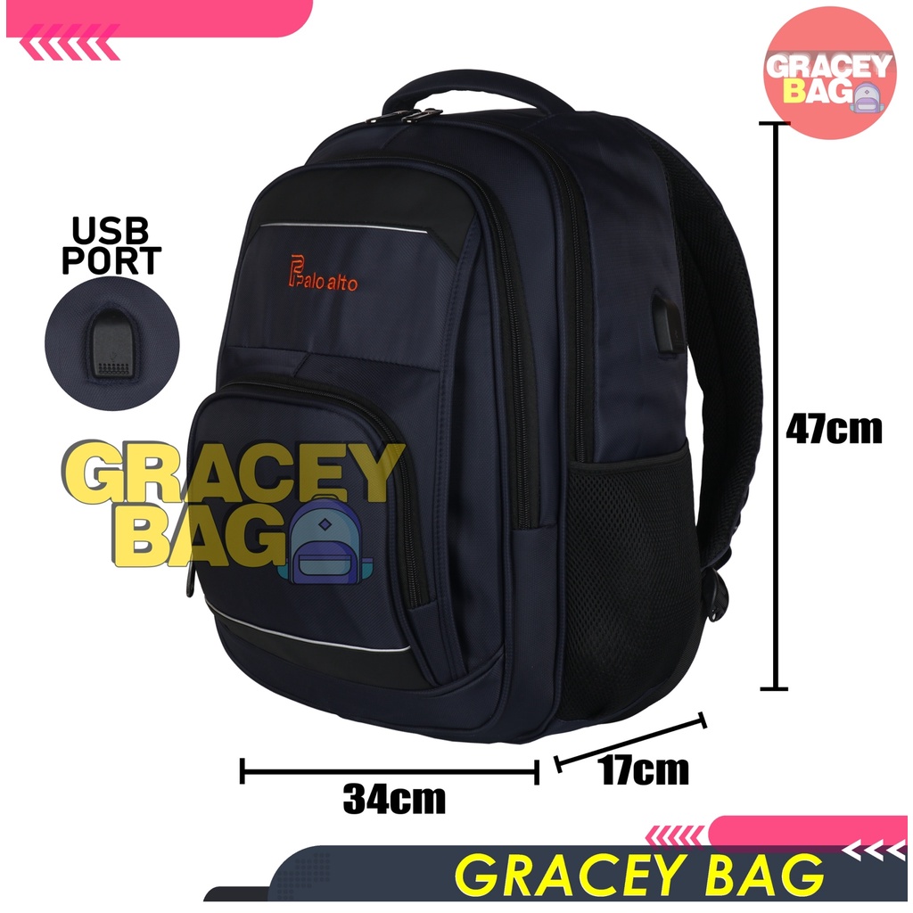 GB-91237 Tas Ransel Laptop Paloalto + USB Port 18&quot;