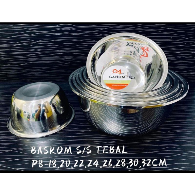 baskom stainless genom tebal cekung baskom korea Baskom Adonan KueMixing bowl  MANGKOK ADONAN KUE ROTI / WADAH TEMPAT ADONAN