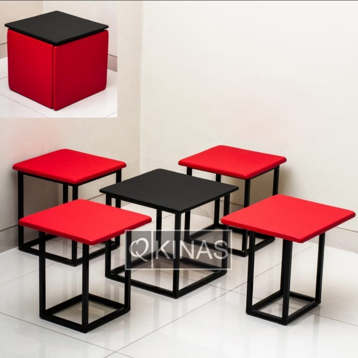 Jual Meja Kursi 5 In 1 Portable Minimalis Furniture - Red | Shopee ...