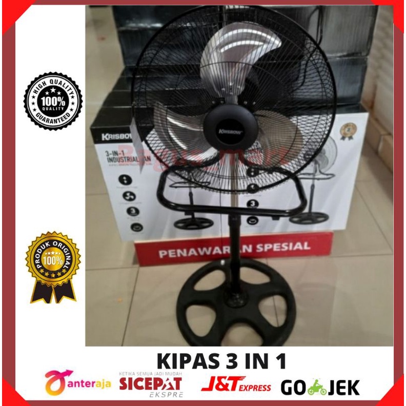 Krisbow Kipas Angin 3 In 1 - Hitam/ Kipas Angin Krisbow 45.7 cm  Industrial 3 In1/Kipas Angin dindin