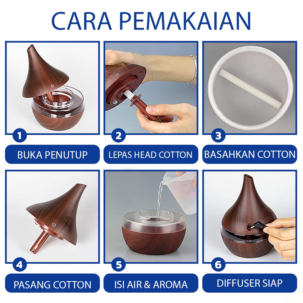 Humidifier diffuser aromaterapi Air Purifier Drop 300ML || Pengharum Ruangan &amp; Aromaterapi