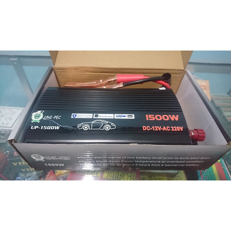 Inverter Perubah Arus Dc(aki)to Ac(rumah) 1500 W UNI PEC MURAH