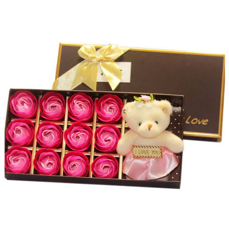 

Gift box cewek /perempuan. Hampers kado cewe boneka bunga