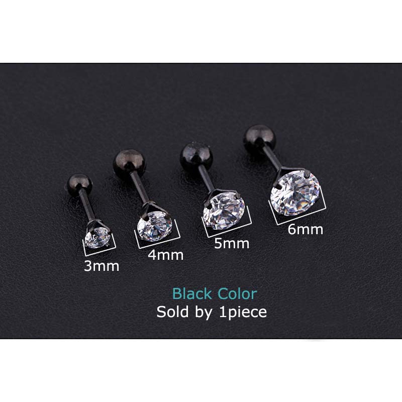 1piece 4Claws Earrings Cartilage Daith Helix Piercing Ear Tragus Stud 18G 6mm Length