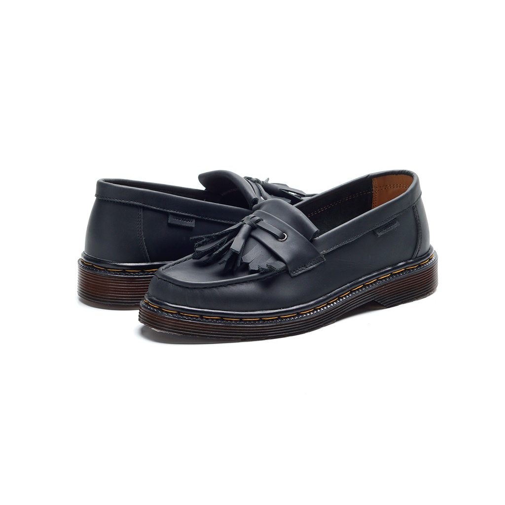 Mancow Loafer Shade Hitam Crazy Horse Sepatu Formal Pria Wanita Original Kulit Asli