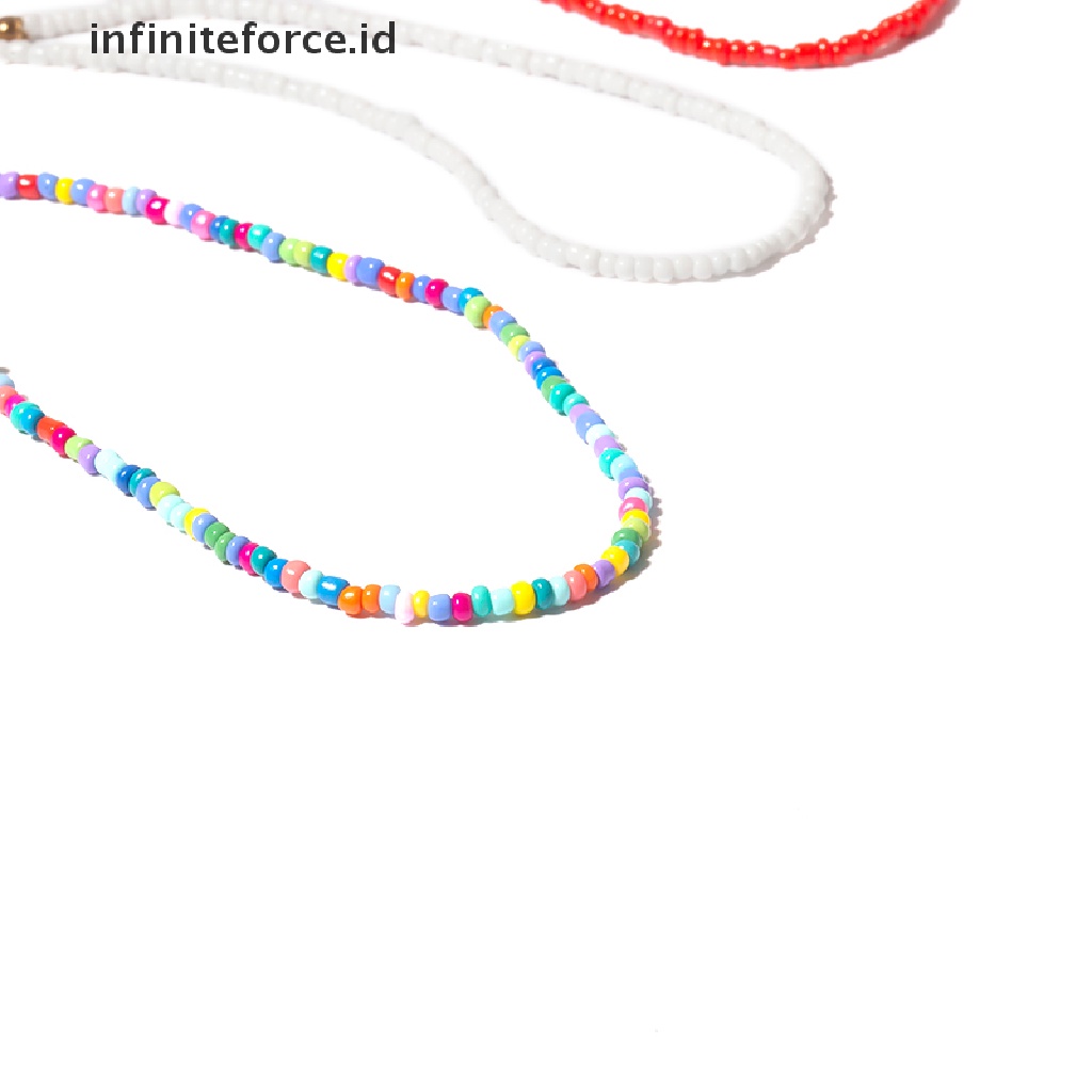 Kalung Choker Manik-Manik Warna-Warni Gaya Bohemia