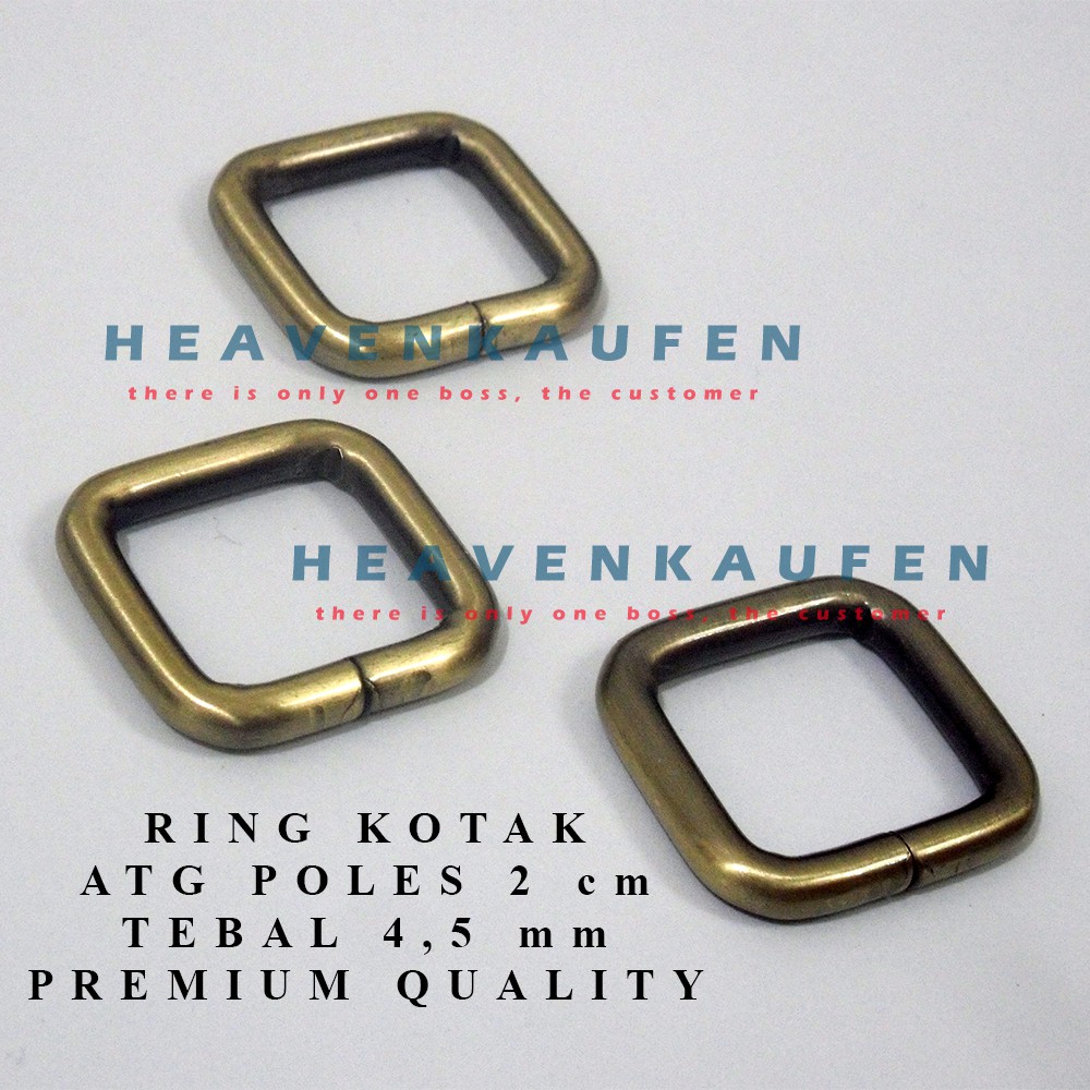 Ring Kotak 2 cm ATG Poles Kualitas Premium Tebal 4,5 mm