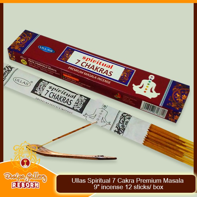 Ullas Spiritual 7 Cakra Premium Masala 9&quot; incense 12 sticks/ box