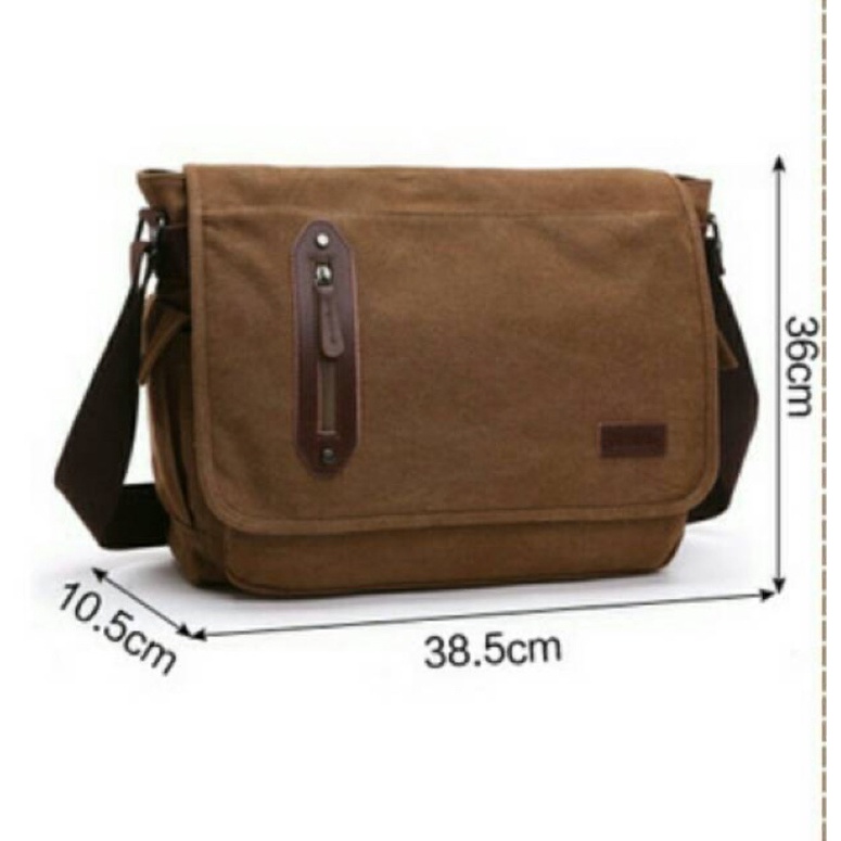 Tas kanvas mugu import 8802 - selempang - tas laptop original