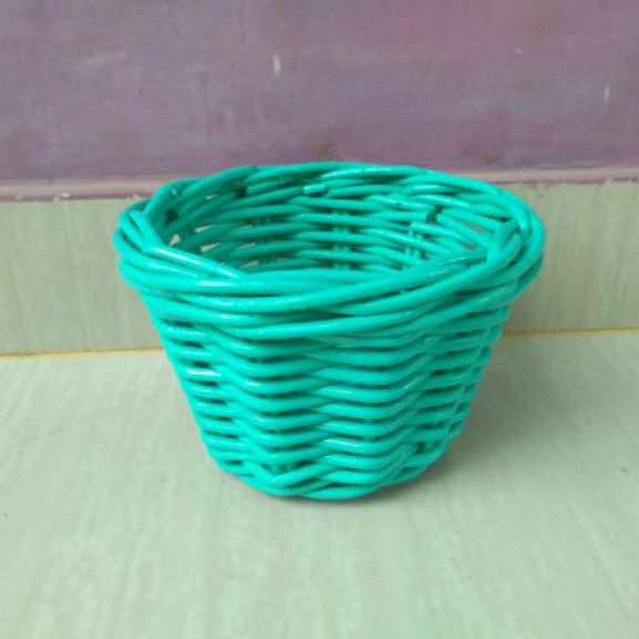 keranjang rotan bulat parcel / seserahan / sovenir / penyimpanan / hiasan murah 15X10X10 cm